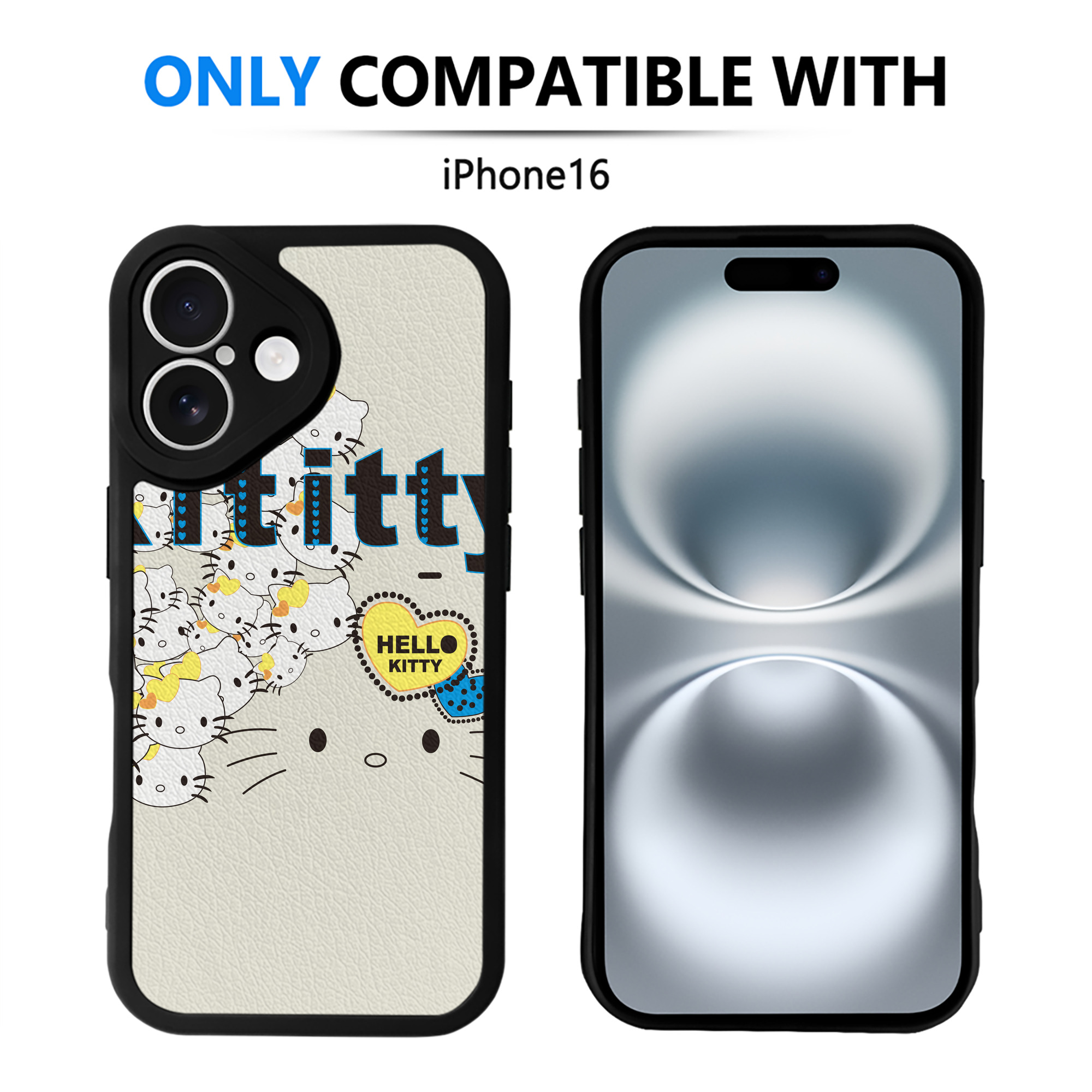（画像用） Hello Kitty ハローキティ 【iPhone 16シリーズ対応】シリコンスマホケース（レザー調） 材質：シリコン